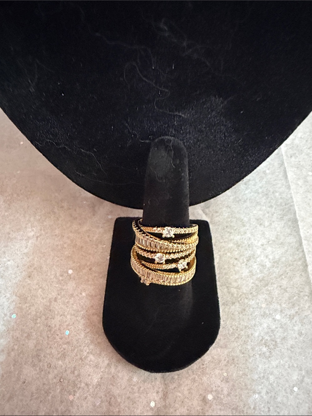 Park Lane Gold Crystal Spiral Stack Ring